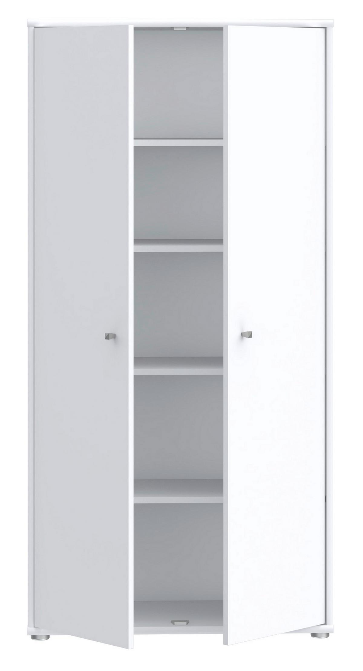 Omara S Klasičnimi Vrati Tempra 2, Bela - bela/barve aluminija, Design, leseni material (73,7/149,5/34,8cm)