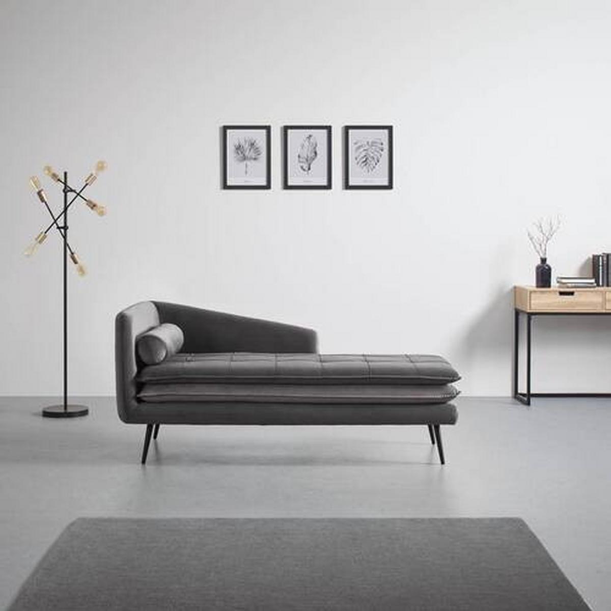 Rekamié Emilia - sötétszürke/szürke, Modern, textil/fa (75/73/162cm) - Bessagi Home
