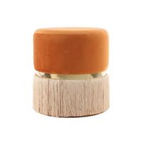 HOCKER Hocker in Orange - Champagner/Goldfarben, Basics, Holzwerkstoff/Textil (41/44,5/41cm) - Kayoom