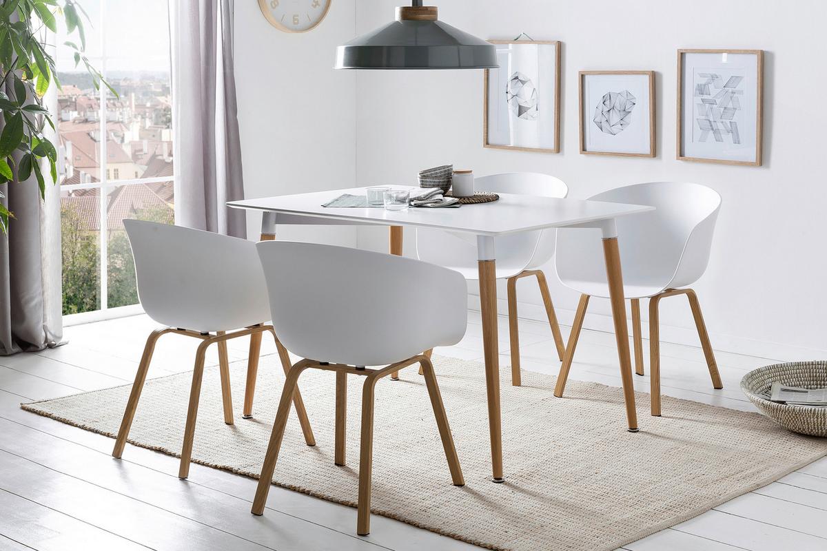 Set Naslanjačev Skandi, Bela, 2-Delni - bela/naravne barve, Moderno, kovina/umetna masa (54,5/77,5/54cm) - Livetastic