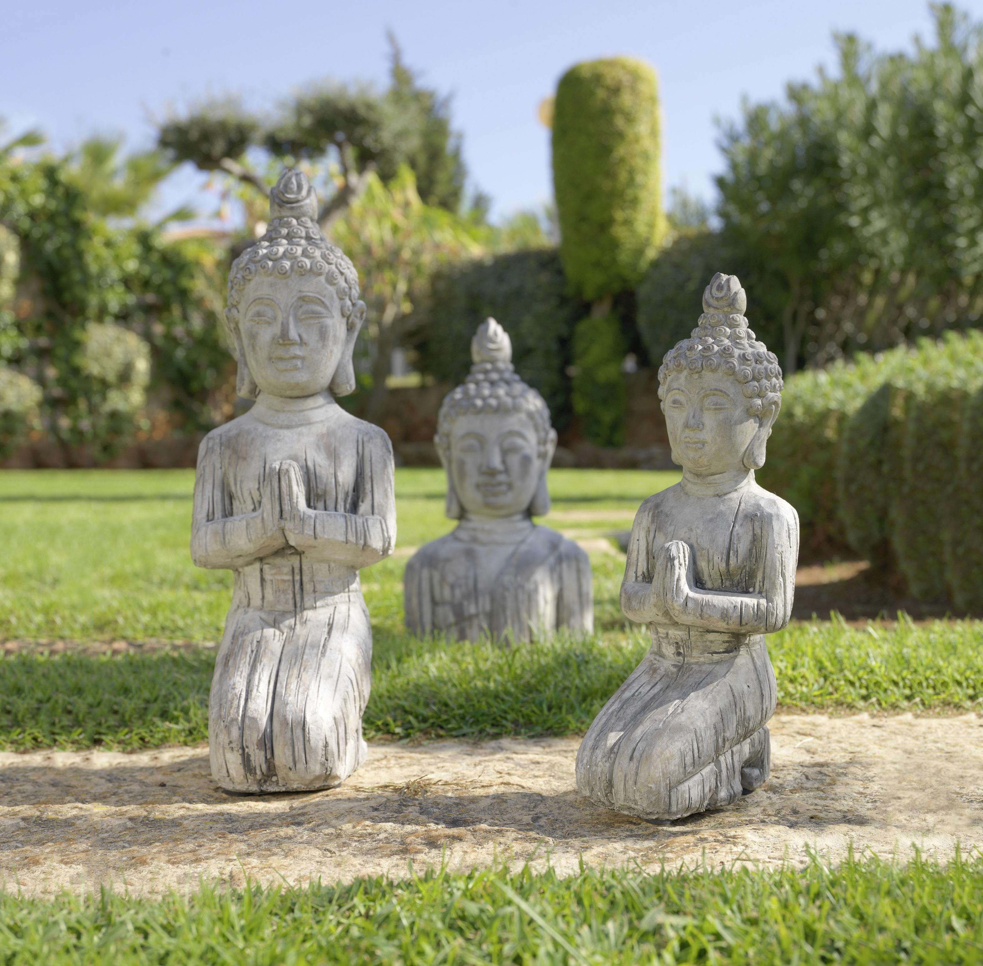 Buddha aus Stein - Braun, KONVENTIONELL, Stein (14/10,5/26,5cm) - Modern Living