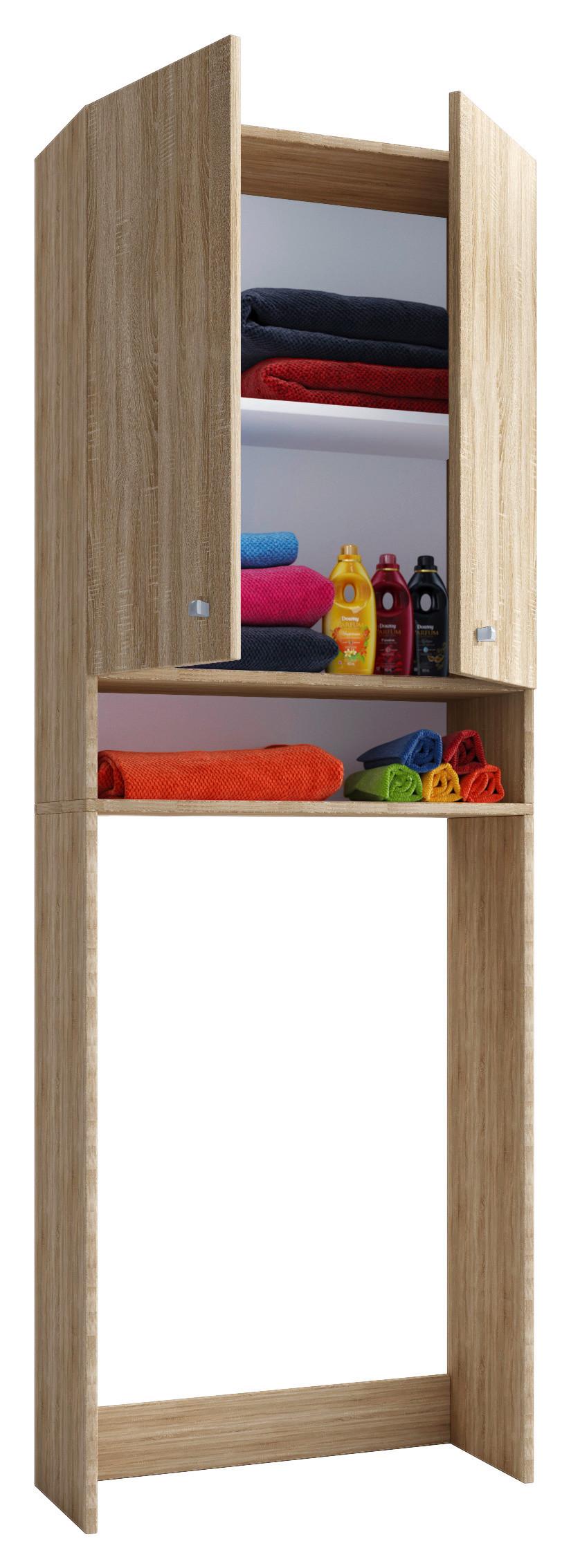 Waschmaschinenschrank LONA Sonoma Eiche ca. 64x182x27cm - Sonoma Eiche, Basics, Holzwerkstoff/Kunststoff (64/182/27cm) - MID.YOU