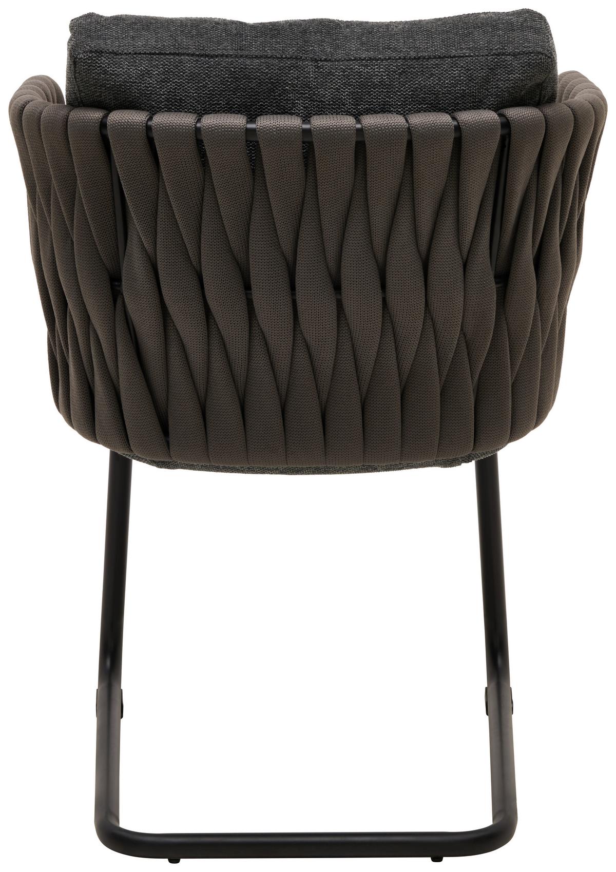 KRZESŁO NA PŁOZIE HAMBURG - czarny/szary, Modern, metal/tkanina (56/77-83/61cm) - Livetastic