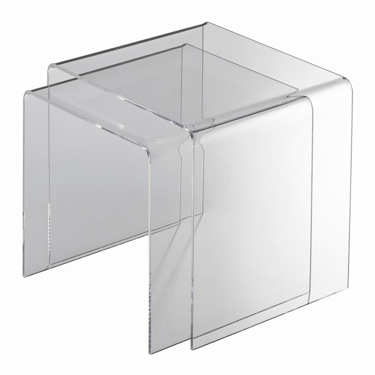 STOLIKI WSUWANE POD SIEBIE 2107 - KV - przejrzysty, Design, tworzywo sztuczne (40/33/36/33/33cm)