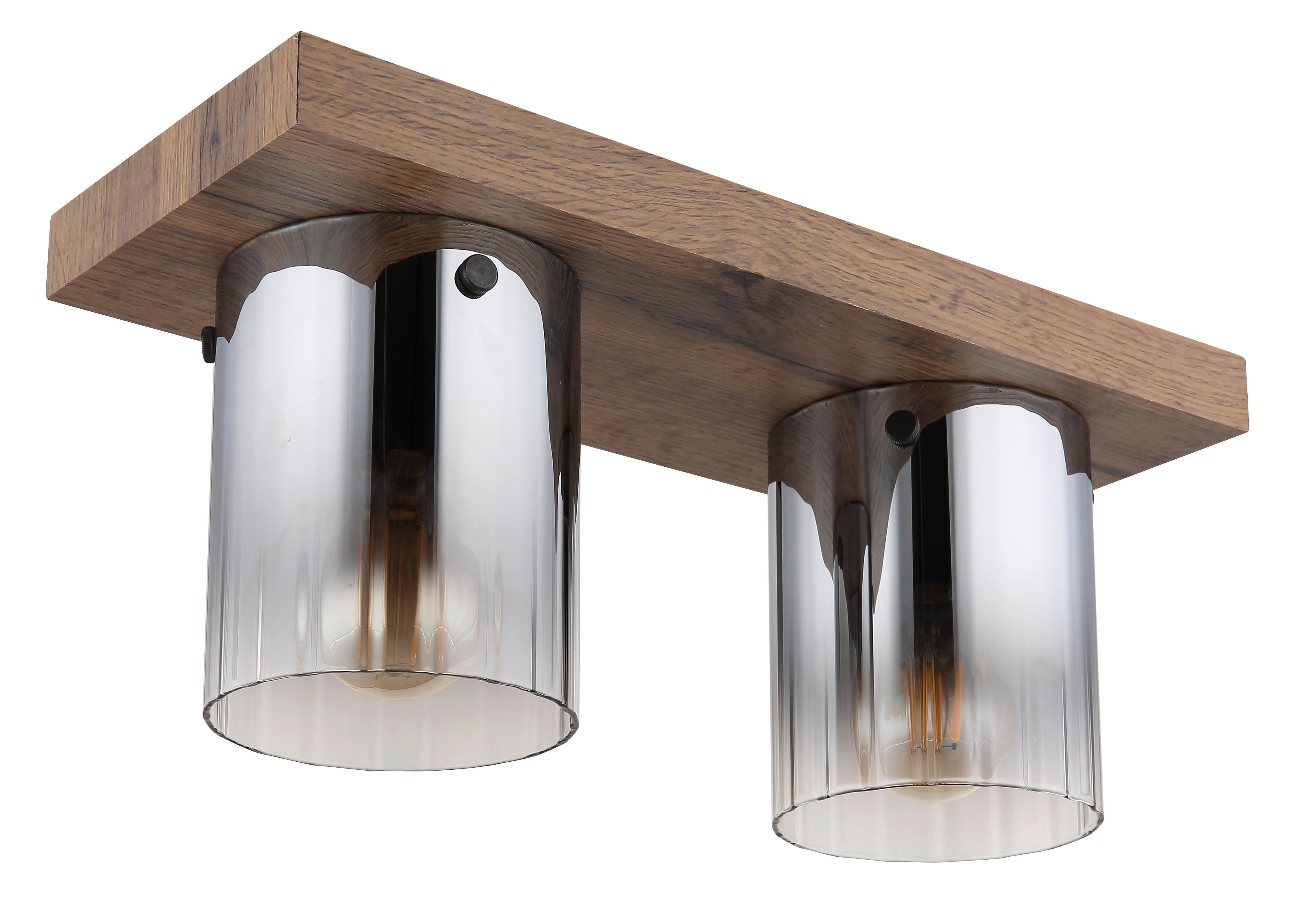 Mennyezeti Lámpa 15915-2 - sötétbarna, Natur, faalapú anyag/Üveg (41/16/18cm) - Globo