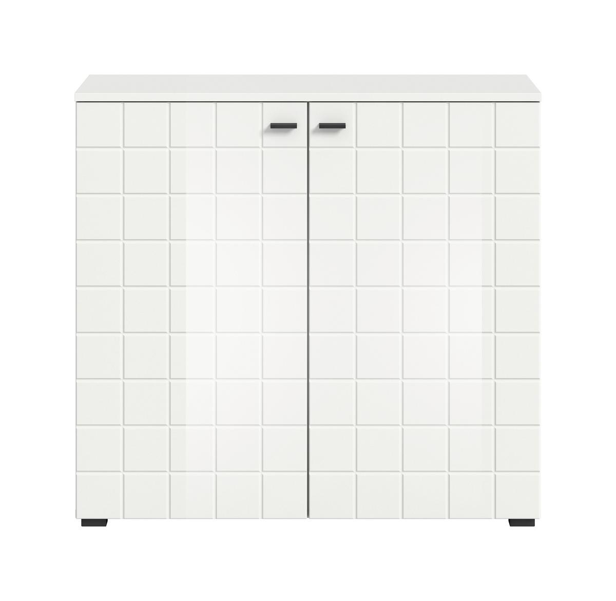 Komoda Monte, Bela - črna/bela, Design, umetna masa/leseni material (92/86/37cm) - MID.YOU