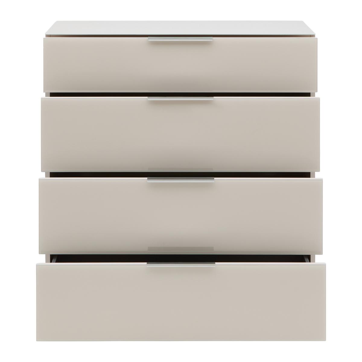 Kommode Siena Kaschmir - Chromfarben/Kaschmir, Modern, Glas/Holzwerkstoff (90/99/40cm) - Mömax