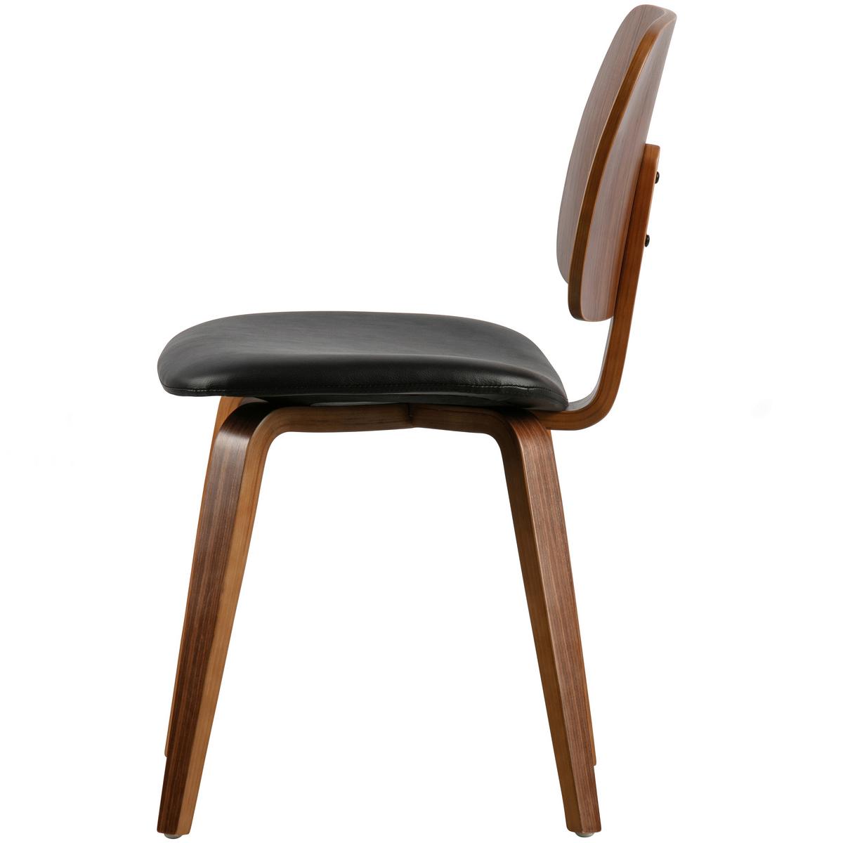 Stuhl Classic Lederlook Walnussfarben/Schwarz - Walnussfarben/Schwarz, MODERN, Holz/Textil (48/81/50cm) - Livetastic