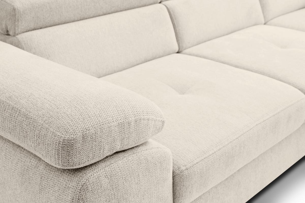 Kutna Garnitura Floris - bež/crna, Moderno, tekstil/metal (256/75-90/200cm) - Modern Living