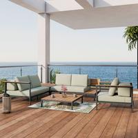 Kerti Garnitúra Chiara - natúr színű/világoszöld, Modern, műanyag/textil (164/68/94cm) - Bessagi Garden