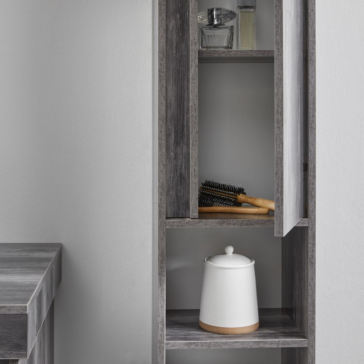 SZAFKA Z UMYWALKĄ JON - naturalny/biały, Modern, materiał drewnopochodny/tworzywo sztuczne - Bessagi Home