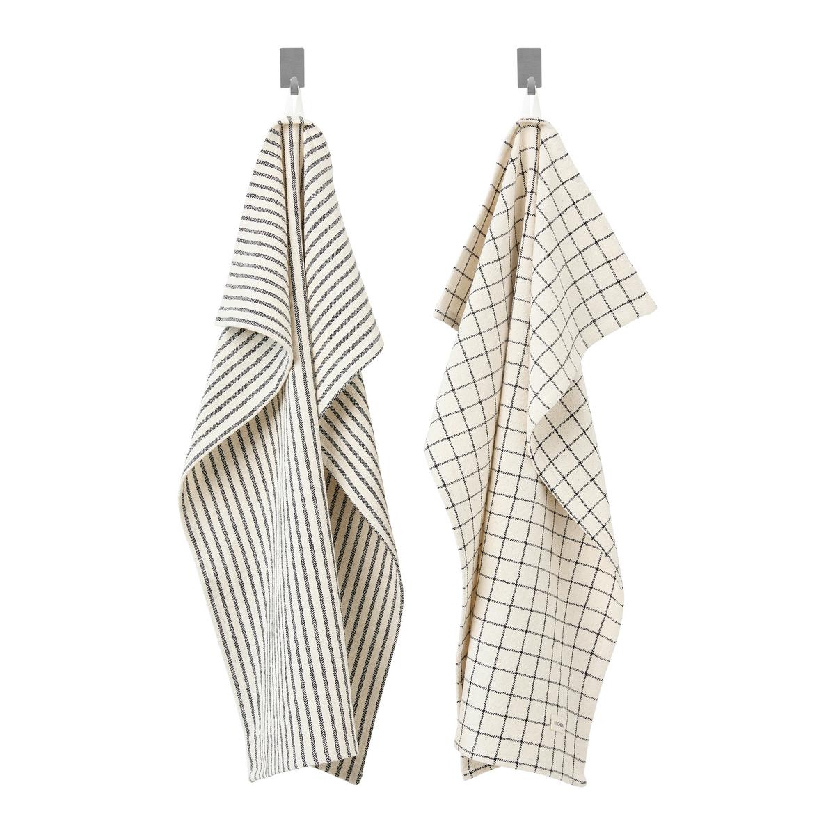 Konyharuhaszett 2db Theo 50/70 - fekete/fehér, textil (50/70cm) - Mömax