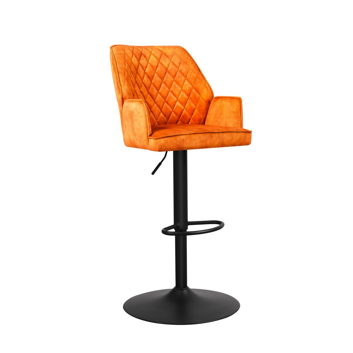 Set Barskih Stolov Donny, Oranžna, 2 Kos - zlate barve/črna, Moderno, kovina/tekstil (54/100/58cm) - MID.YOU