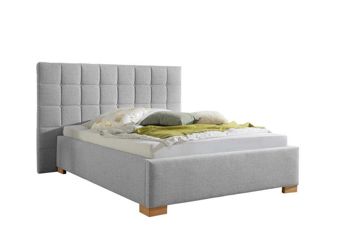 Polsterbett Cueno Grau ca. 140x200 cm - Naturfarben/Grau, MODERN, Holz/Textil (140/200cm) - Livetastic