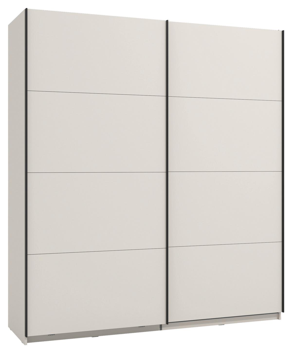 Schwebetürenschrank Gard Kaschmirfarben - Kaschmir/Schwarz, KONVENTIONELL, Holzwerkstoff/Metall (195/217/61cm) - Based