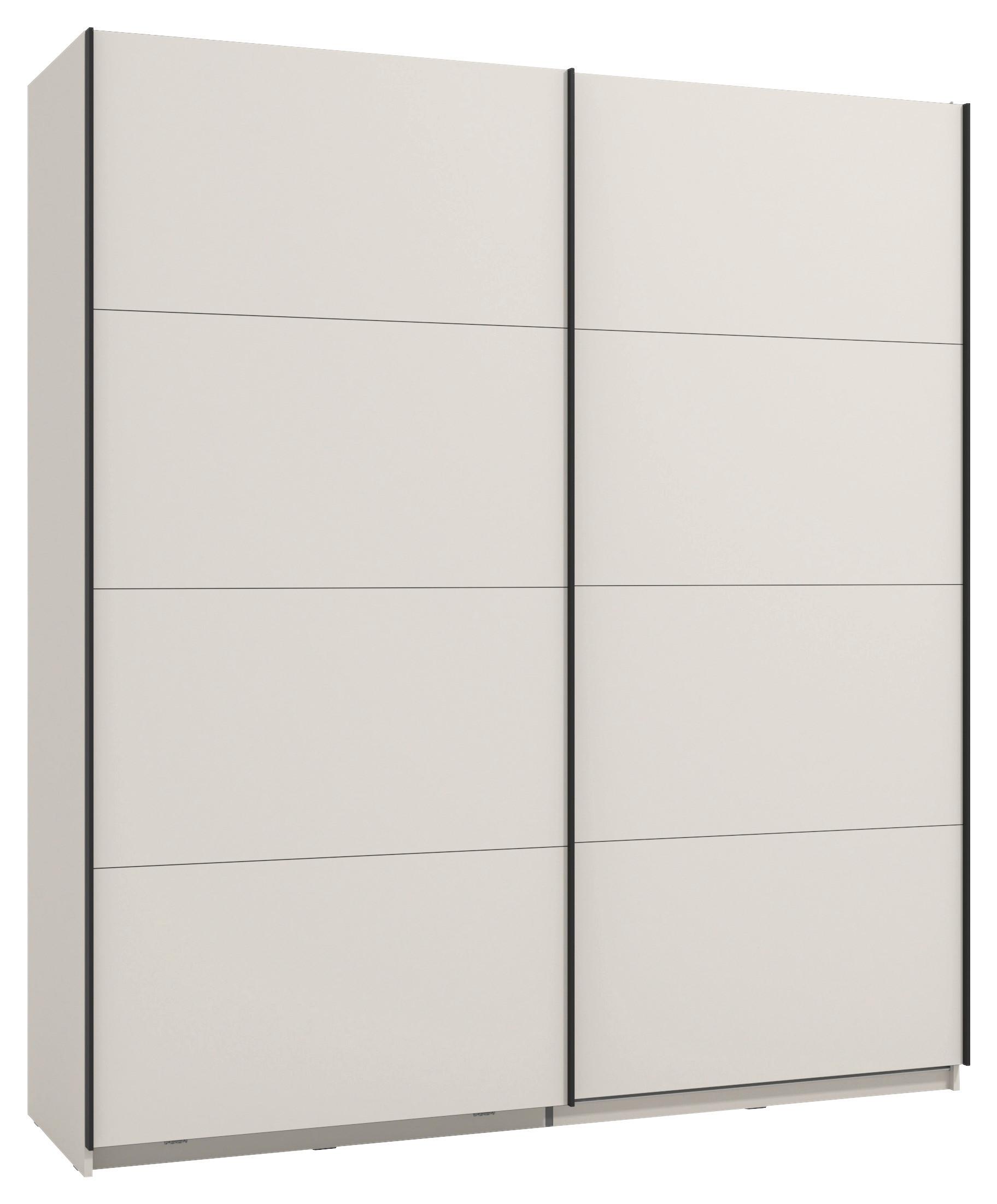 GARDEROB MED SKJUTDÖRRAR GARD 200 -TOP- - svart/kashmir, Klassisk, metall/trämaterial (195/217/61cm) - Mömax