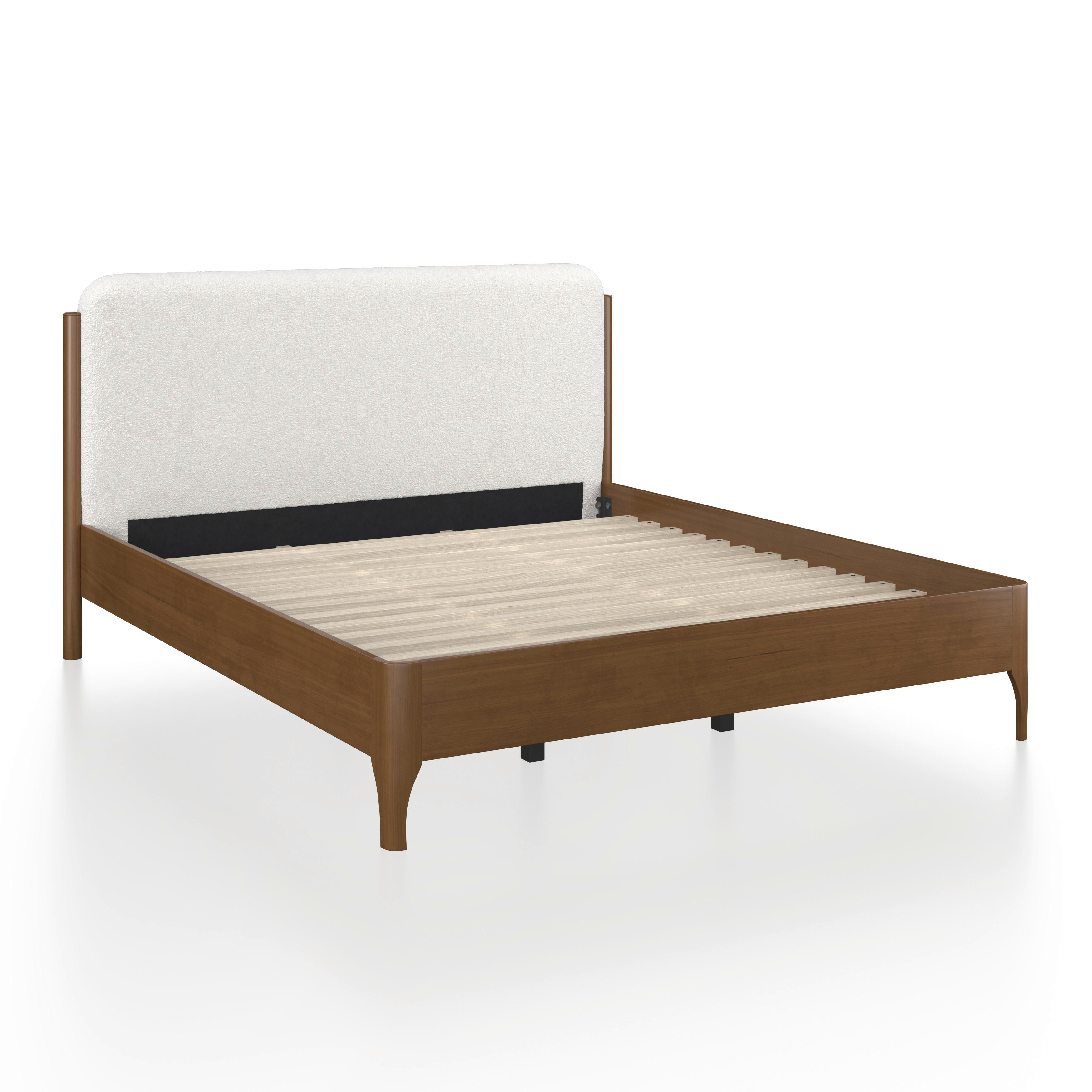Polsterbett Amina ca. 180x200 cm Elfenbein - Hellbraun/Elfenbein, MODERN, Holz/Holzwerkstoff (180/200cm) - Bessagi Home