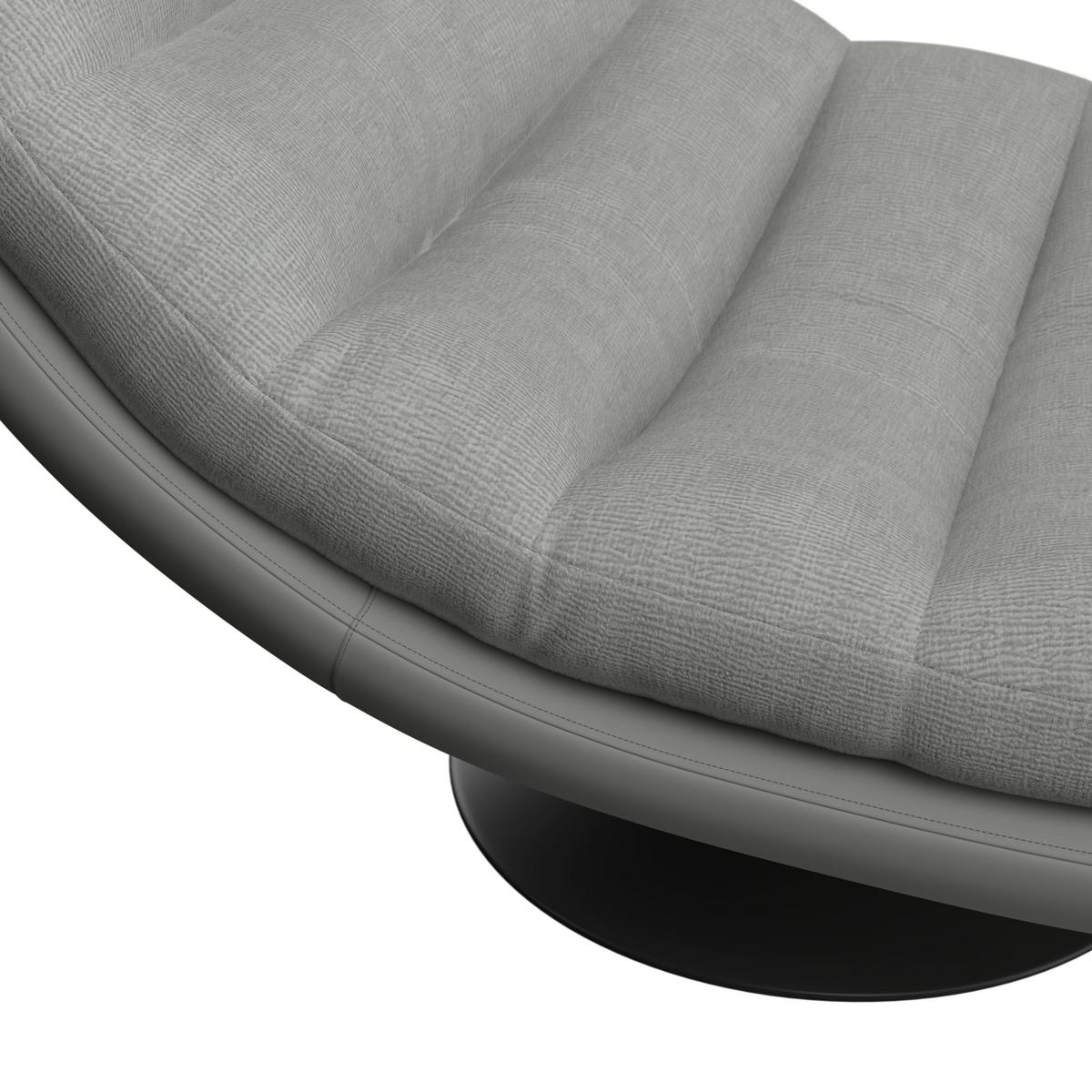 Sessel Lena Grau Struktursamt/Lederlook - Schwarz/Grau, MODERN, Textil/Metall (92/78/110cm) - Bessagi Home