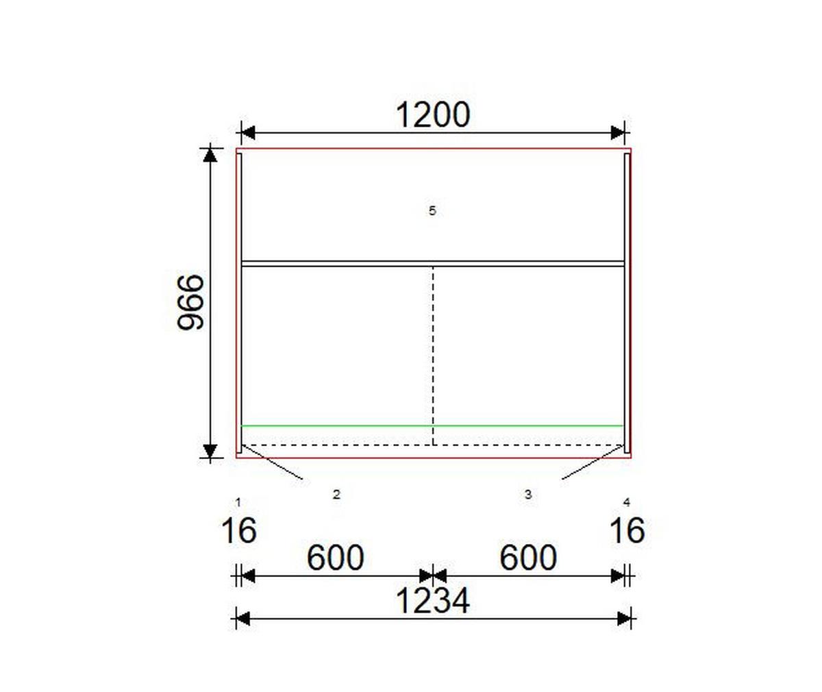 Kücheninsel IP2200 o. Geräte Eichefarben - Eichefarben/Schwarz, Basics, Holzwerkstoff/Metall (123,4/91,8/96,6cm) - Impuls