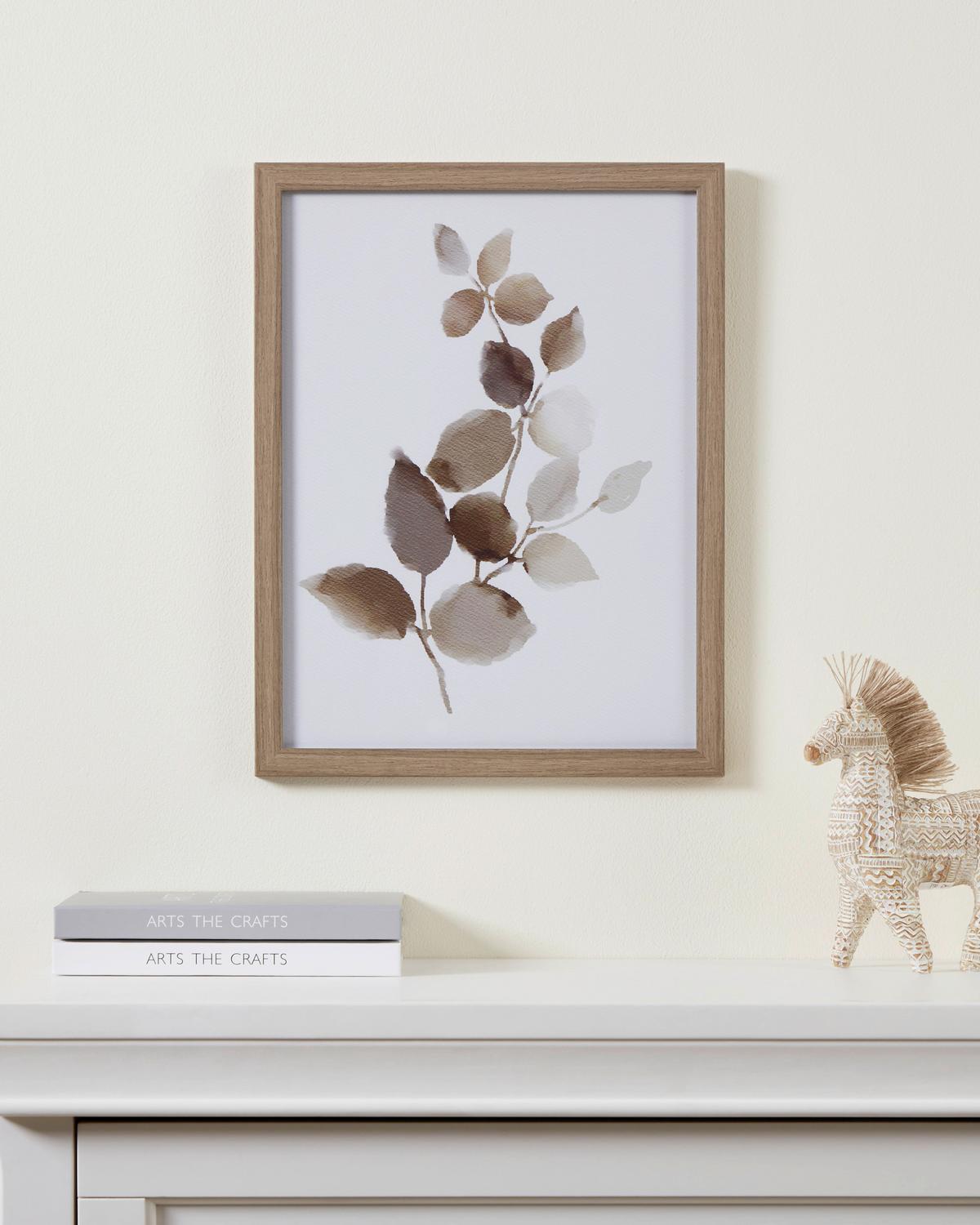Druckgrafik Roberval Braun/Weiß/Taupe ca. 33x43cm - Taupe/Nussbaumfarben, Trend, Glas/Papier (33/1,6/43cm) - Eglo