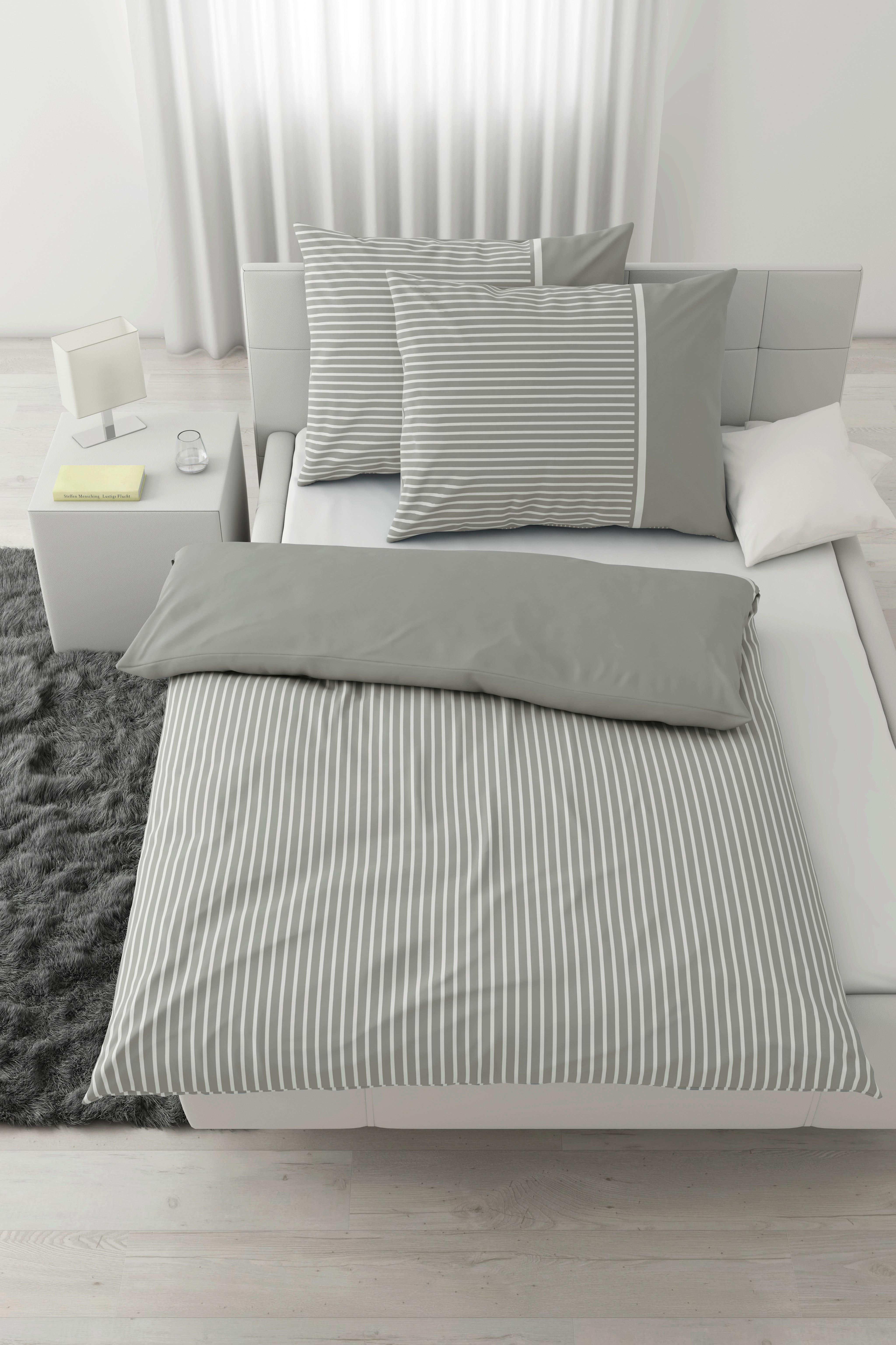 Bettwäsche Johannes XXL Hellgrau ca. 200x220cm - Hellgrau, KONVENTIONELL, Textil (200/220cm) - Mömax