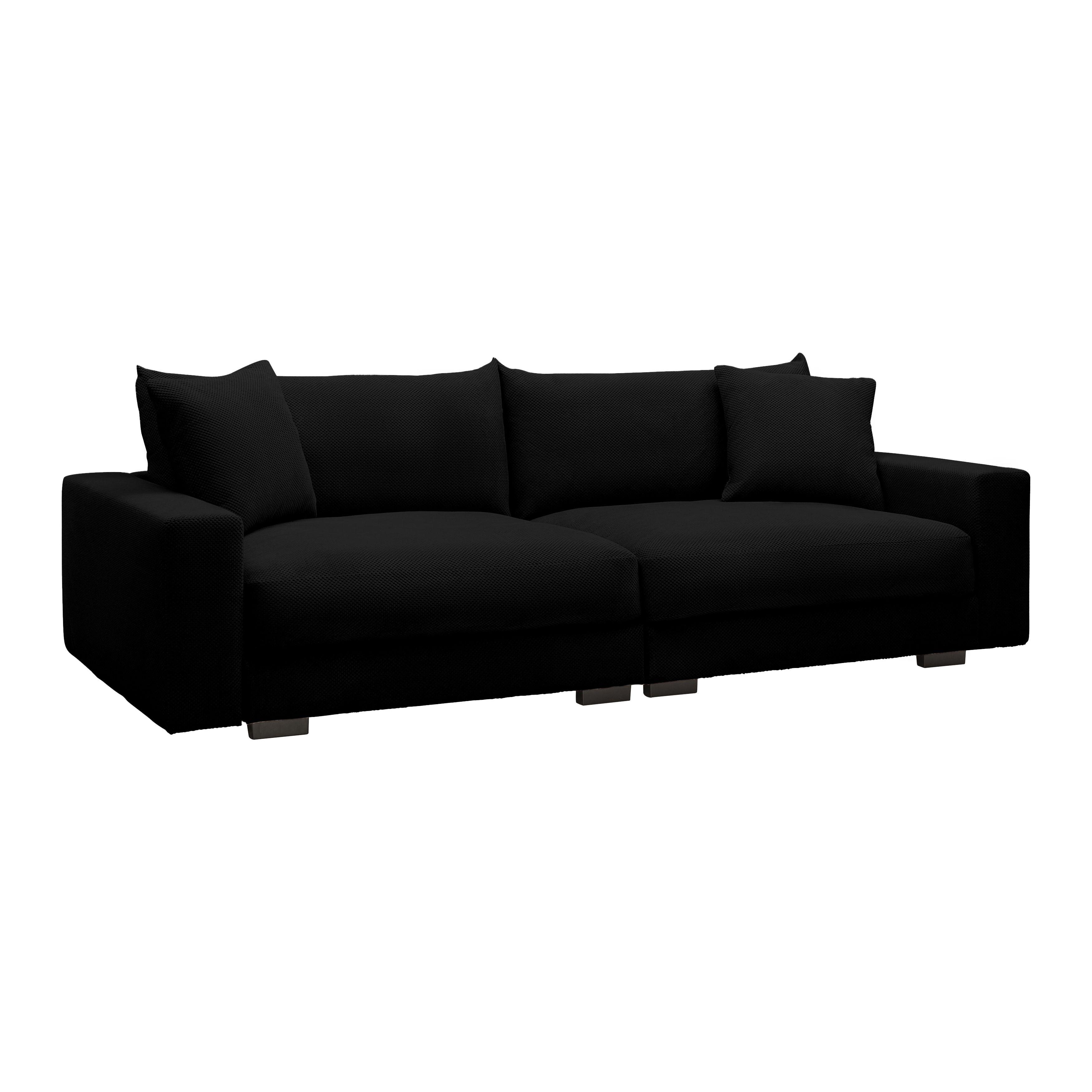 Óriás Kanapé Pedro - fekete, Modern, műanyag/faalapú anyag (261/83/124cm) - Mömax