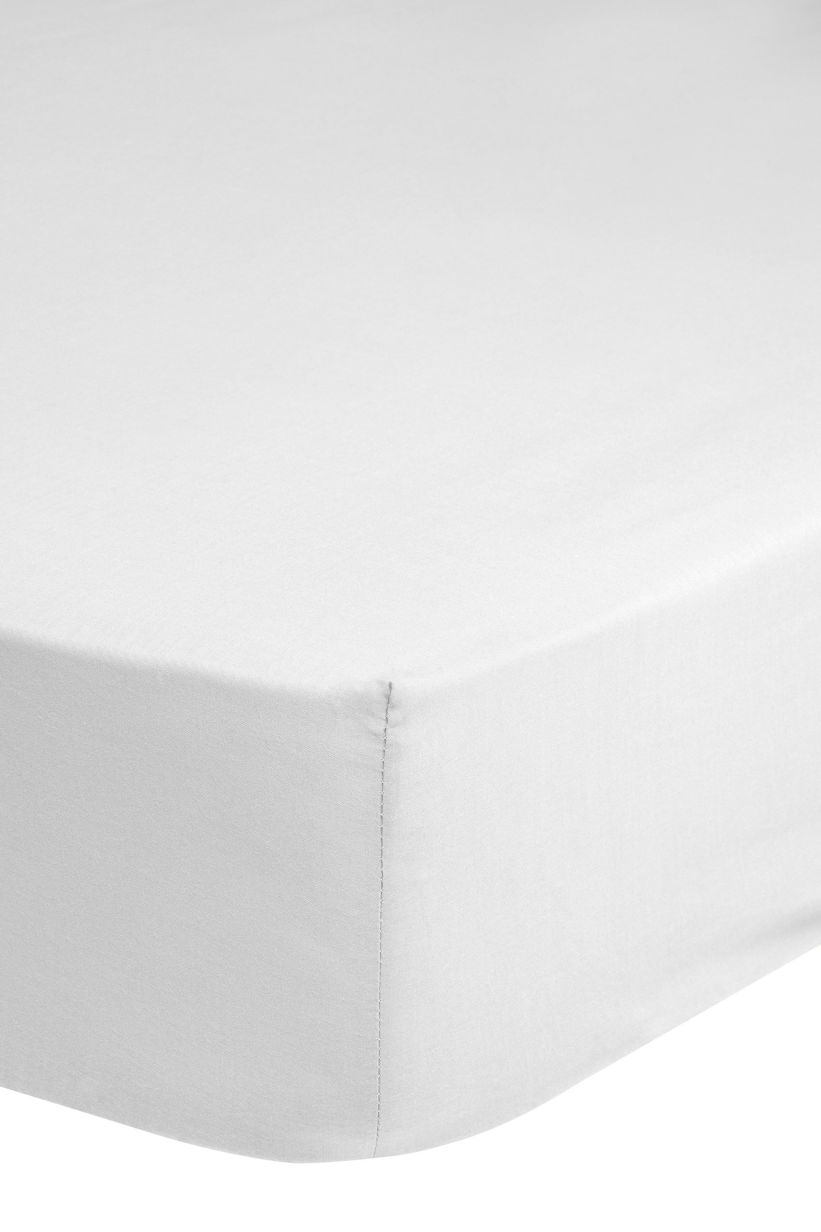 Spannleintuch Satin ca. 90x220cm - Weiß, Basics, Textil (90/220cm) - MID.YOU