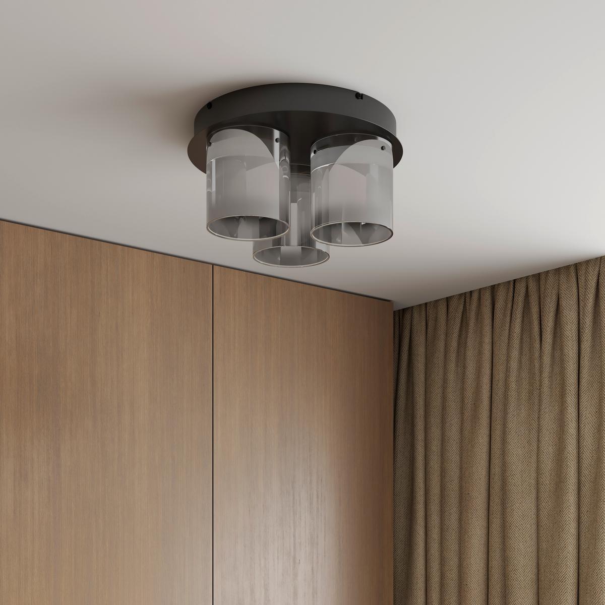 LAMPA SUFITOWA LED BAIA *DK* - czarny, Design, metal/szkło (49/25cm) - Dieter Knoll