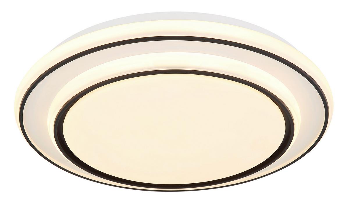 LED-DECKENLEUCHTE 48136-24 - Weiss/Schwarz, Konventionell, Kunststoff/Metall (39/7cm) - Globo