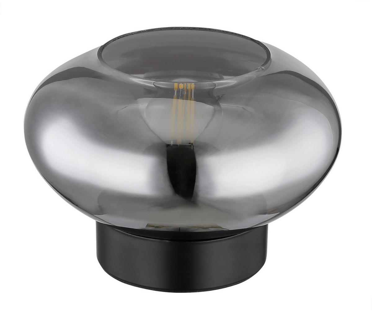 Stolna Svjetiljka Crno, Siva Boja - crna, Design, staklo/metal (18/12,5cm) - Globo