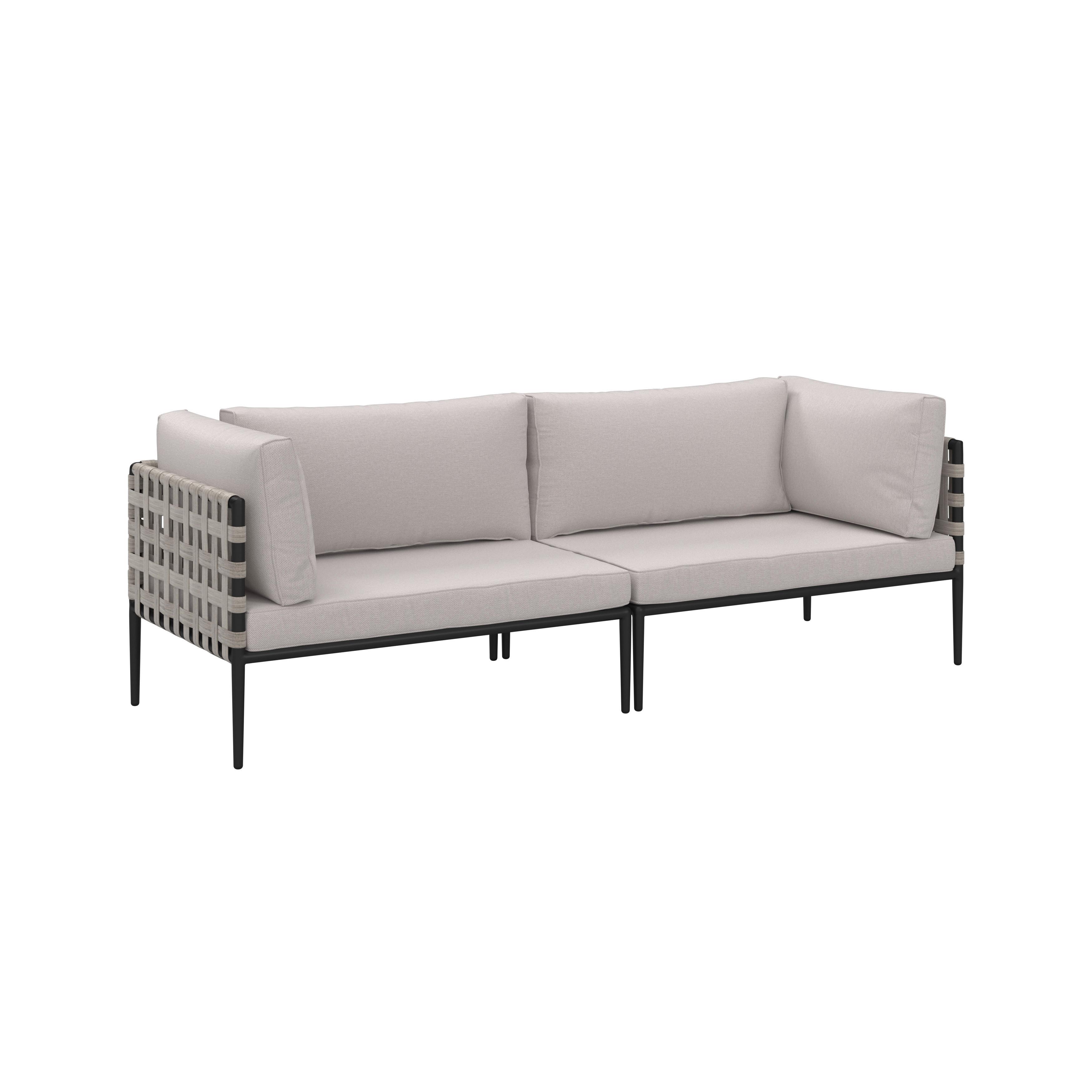 LOUNGEGRUPP ENJA - ljusgrå/grå, Modern, metall/textil (104/60/70cm) - Bessagi Garden