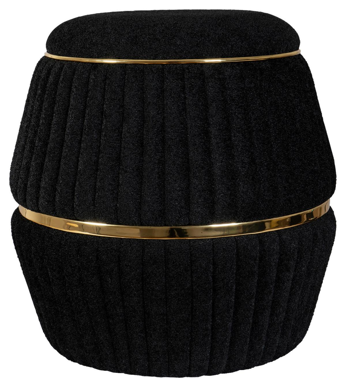 HOCKER DORIC 235 - Goldfarben/Schwarz, Design, Textil (51,5/53cm) - Kayoom