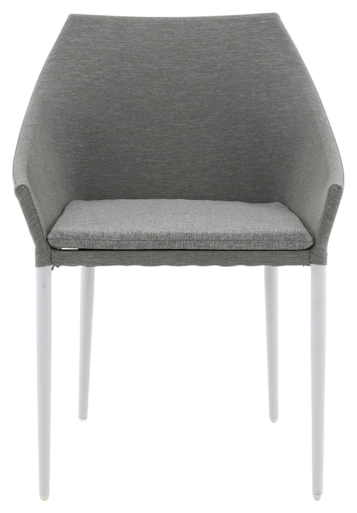 Gartenstuhl 2er-Set Spoga ca. 60x81x62 cm Grau/Weiß - Weiß/Grau, KONVENTIONELL, Textil/Metall (60/81/62cm) - Gardenson