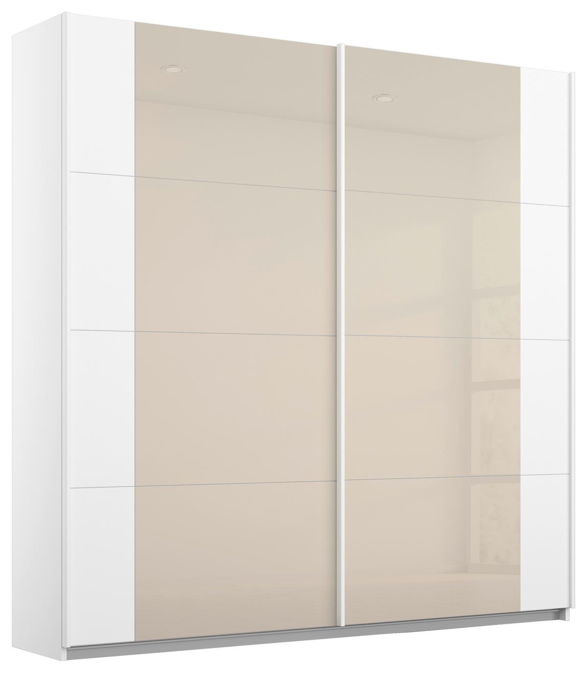 DULAP USI CULISANTE ARTEMIS - alb/șampanie, Modern, sticlă/material pe bază de lemn (181/210/62cm) - Modern Living