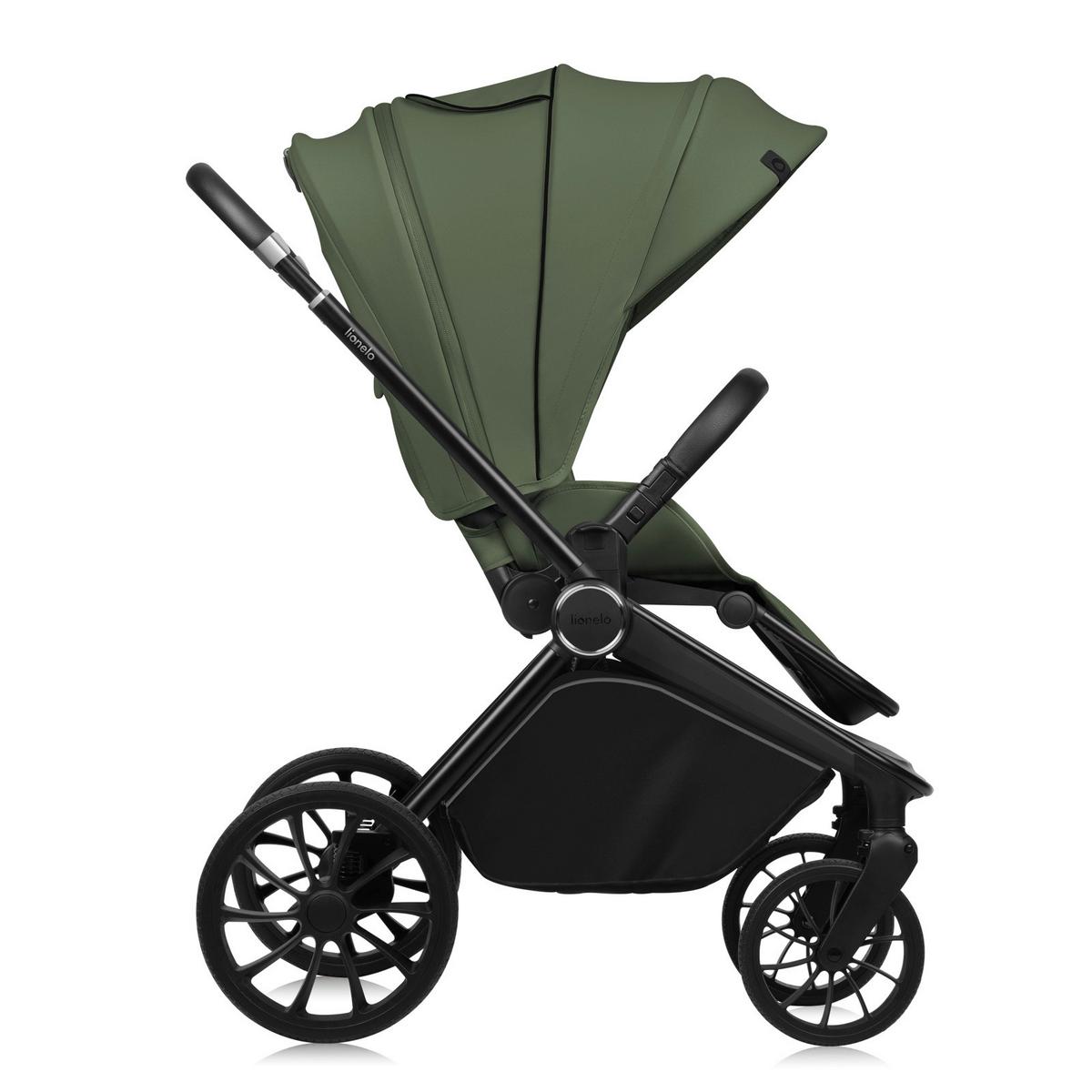 WÓZEK DZIECIĘCY - ZESTAW MIKA PLUS 2IN1 - oliwkowa zieleń, Basics (62/62/40cm) - Lionelo