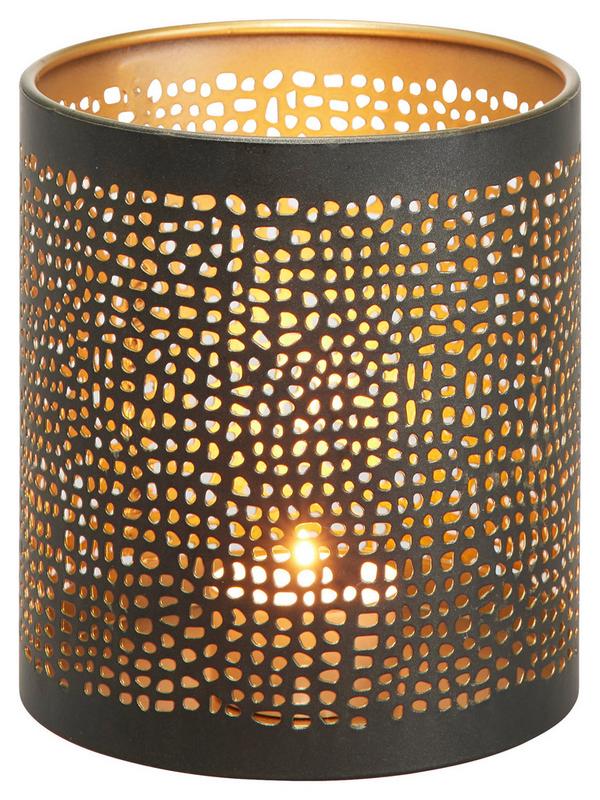 Windlicht Moments aus Eisen in Schwarz/Goldfarben online kaufen mömax