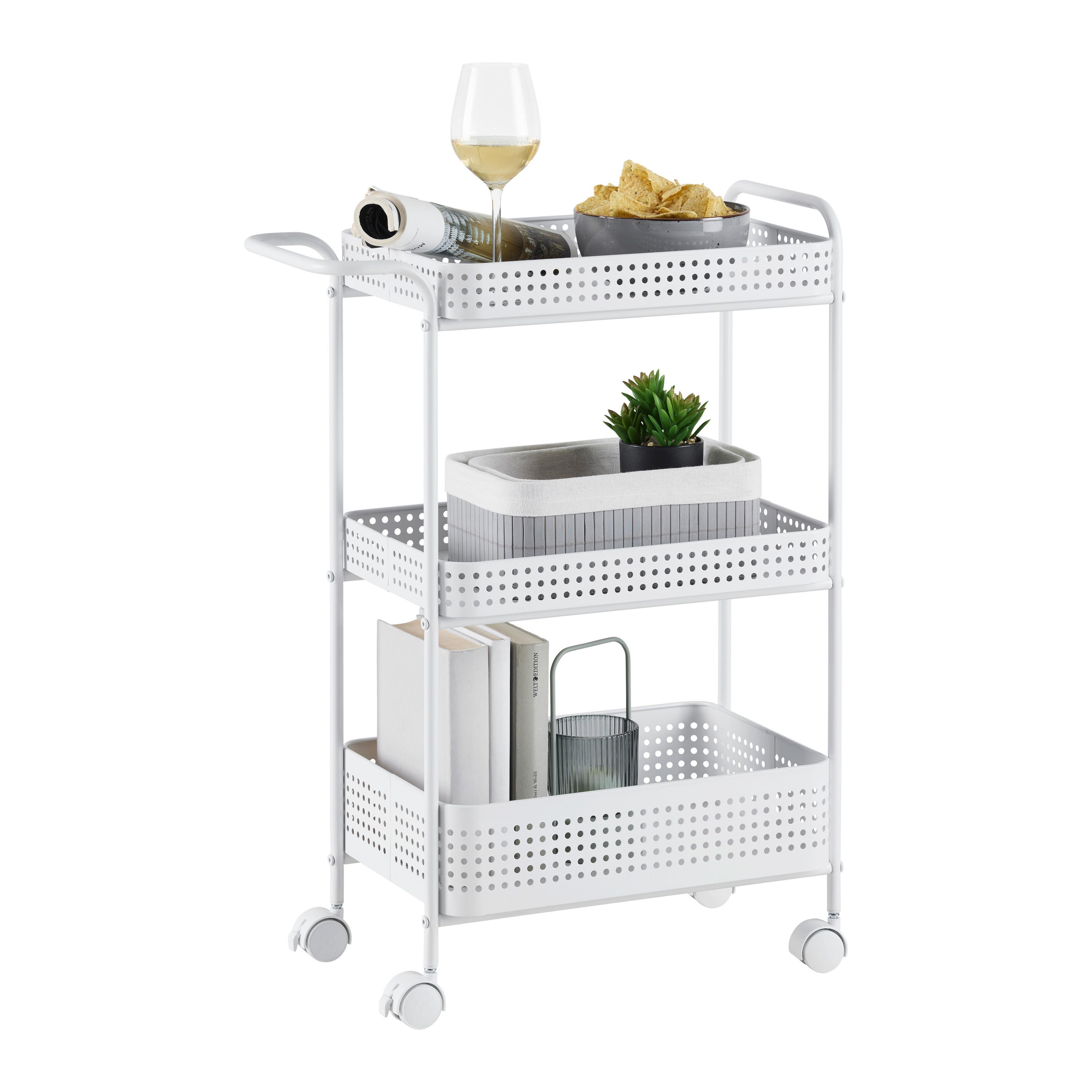 RULLVAGN ANCONA -EXKLUSIV- -SB- - vit, Modern, metall/plast (52/72/28cm) - Mömax