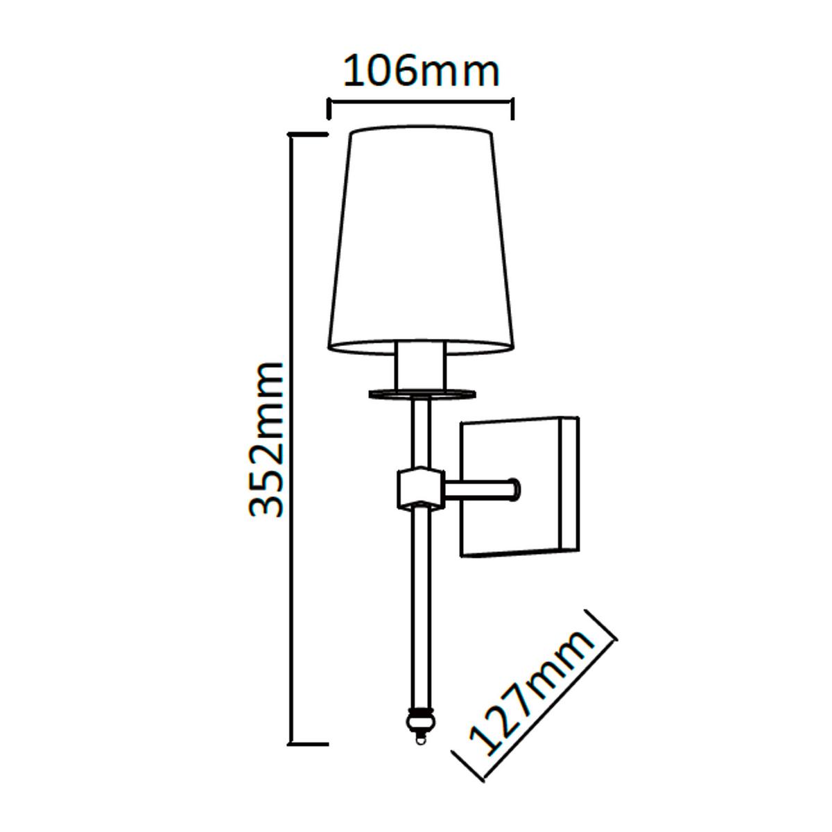 Wandleuchte Lp-2118/1w Casoli - Kupferfarben, Konventionell, Textil (35/10.6/12.7cm)