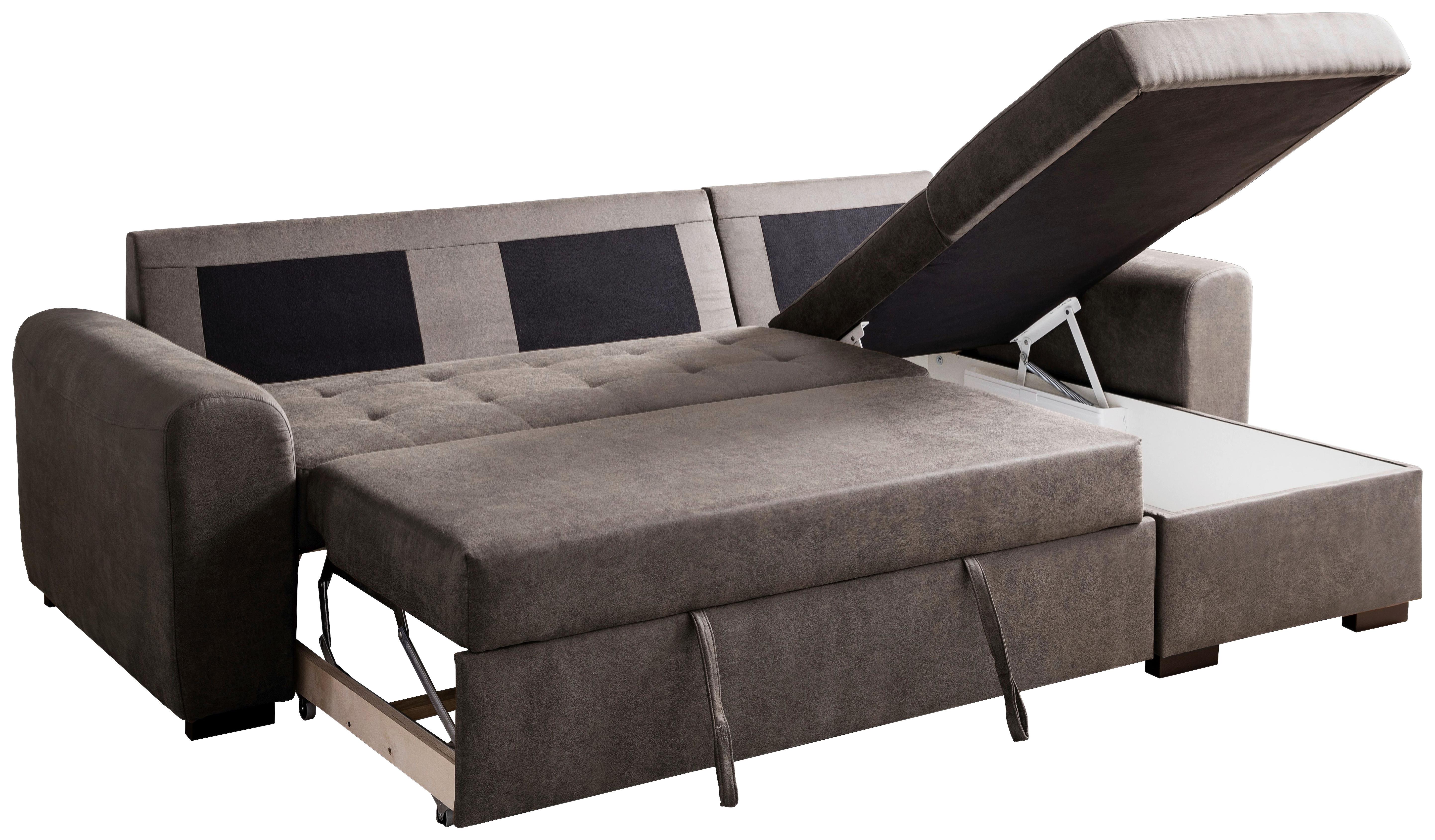 Wohnlandschaft Poll in Silberfarben - Taupe, MODERN, Textil (243/85/155cm) - Mömax