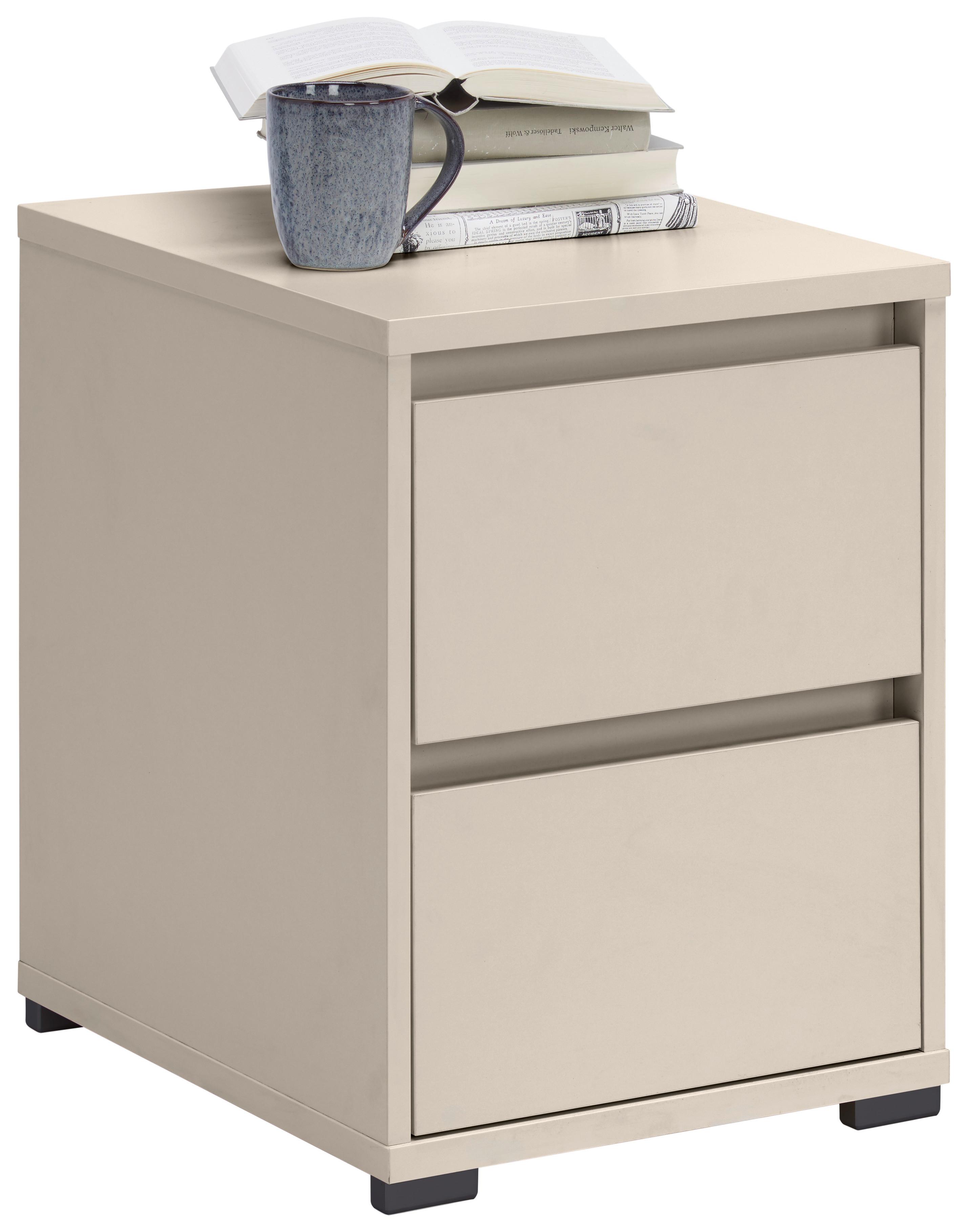 SZAFKA NOCNA LINE - antracytowy/kaszmir, Design, materiał drewnopochodny/tworzywo sztuczne (40/55/48cm) - Carryhome