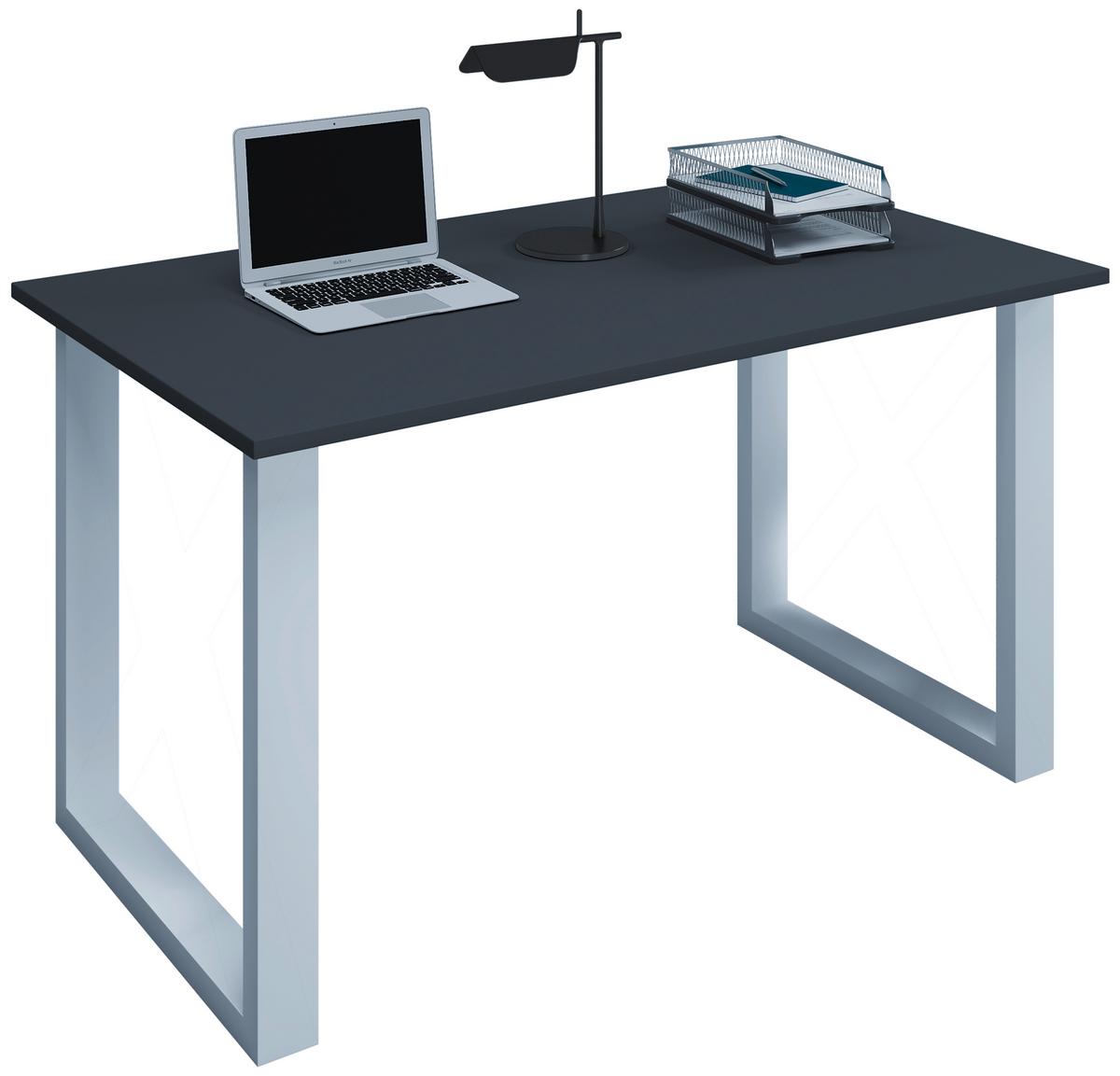 ECKSCHREIBTISCH LONA - Anthrazit/Silberfarben, Design, Holzwerkstoff/Metall (190/130/76cm) - MID.YOU