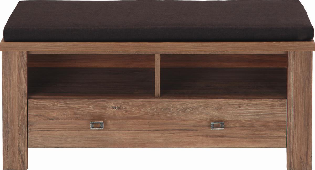 Klupa Za Predsoblje Brüssel - tamno smeđa/boje nikla, Lifestyle, drvni materijal/metal (100/48/40cm) - Zandiara
