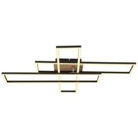 LED-DECKENLEUCHTE 67208-40 DAKARI - Chromfarben/Weiss, Design, Holzwerkstoff/Kunststoff (80/60/10cm) - Globo