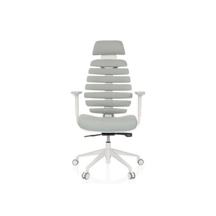 Pisarniški Stol Ergo Line W, Svetlo Siva - bela/svetlo siva, Moderno, umetna masa/tekstil (67/116 - 133/65cm) - MID.YOU