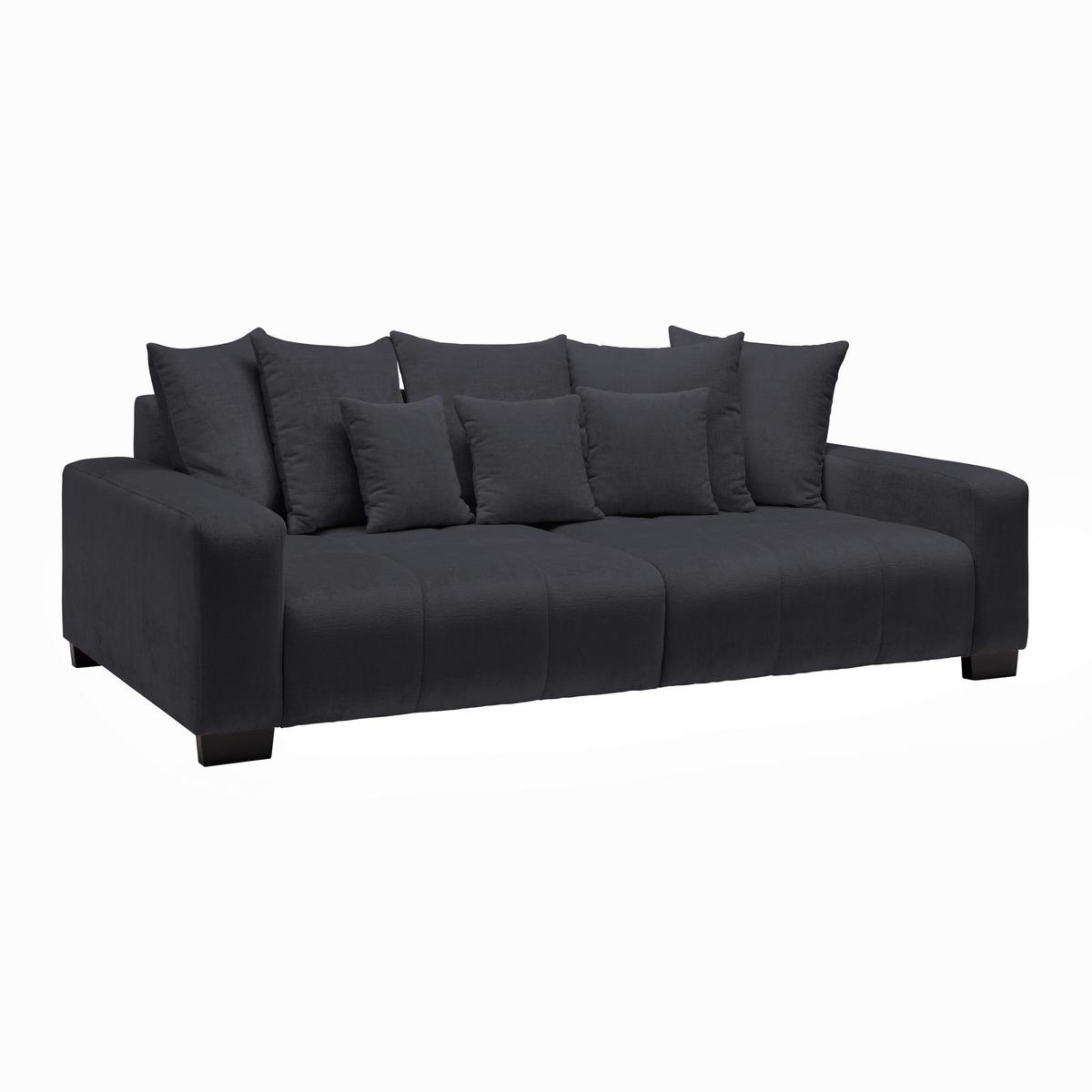 Bigsofa Matteo Schwarz - Schwarz, MODERN, Holz (246/93/124cm) - Based