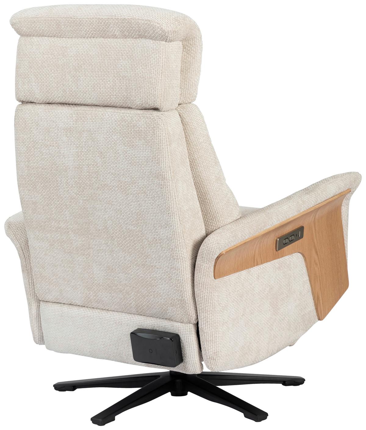 Tv Fotelj Rio - črna/barve hrasta, Moderno, kovina/tekstil (75/106/87cm)