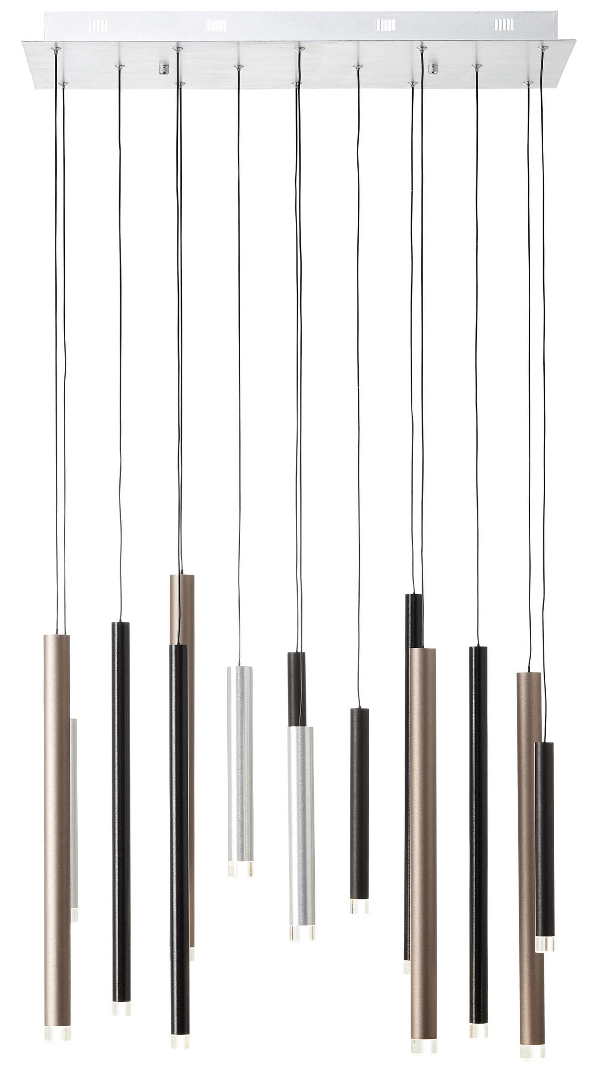 LAMPA WISZĄCA LED G93764/20 CEMBALO - kolor srebrny/czarny, Design, tworzywo sztuczne/metal (70/30/180cm)