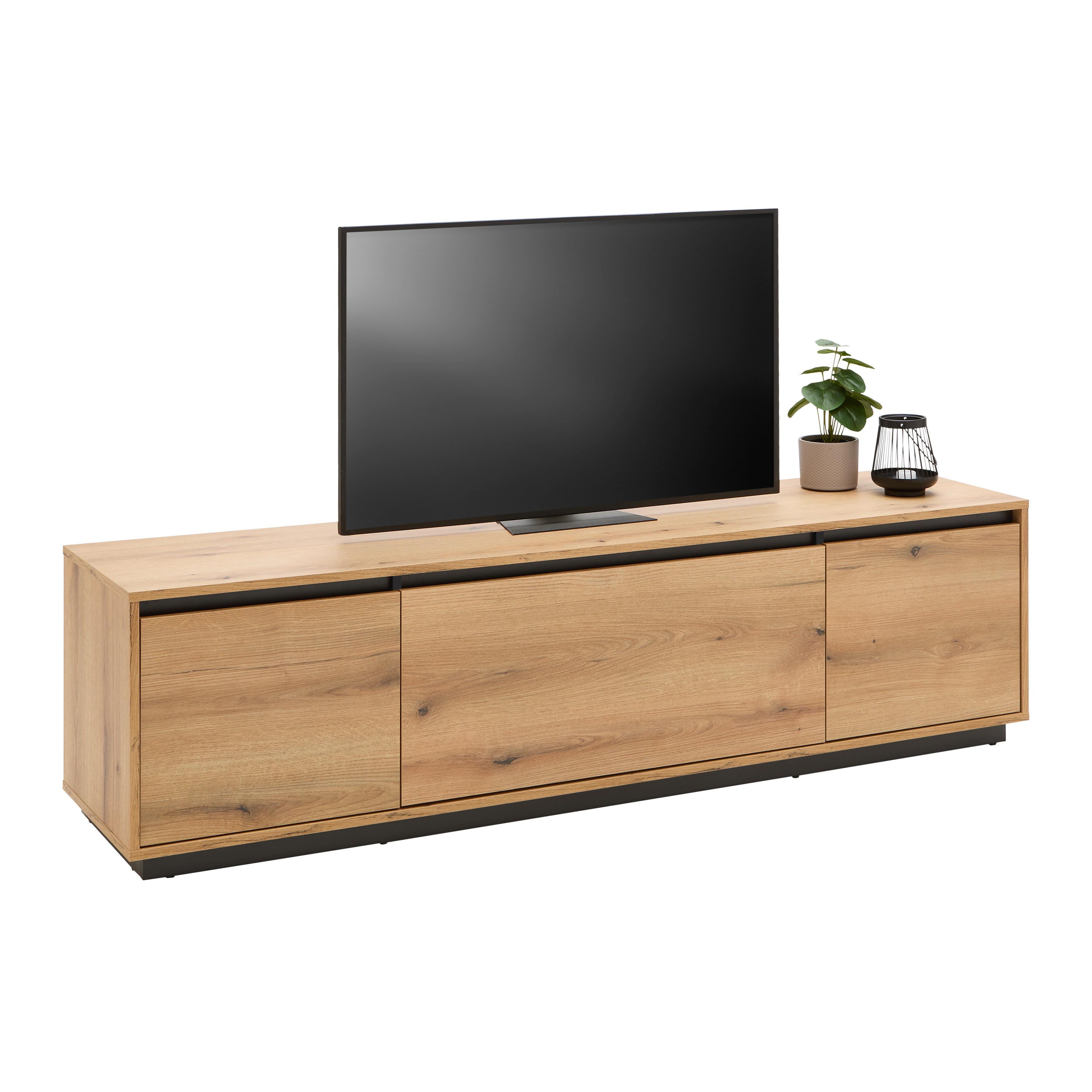 Tv Komoda Puro - boja hrasta/crna, Moderno, pločasti materijal (180/48/42cm) - Modern Living
