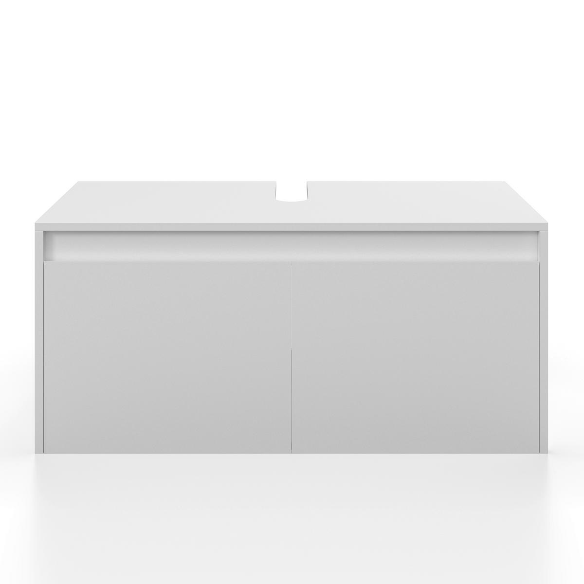 Badezimmer Martina Weiß 4-teilig - Weiß, MODERN, Glas/Holz (100/45/45cm) - Bessagi Home