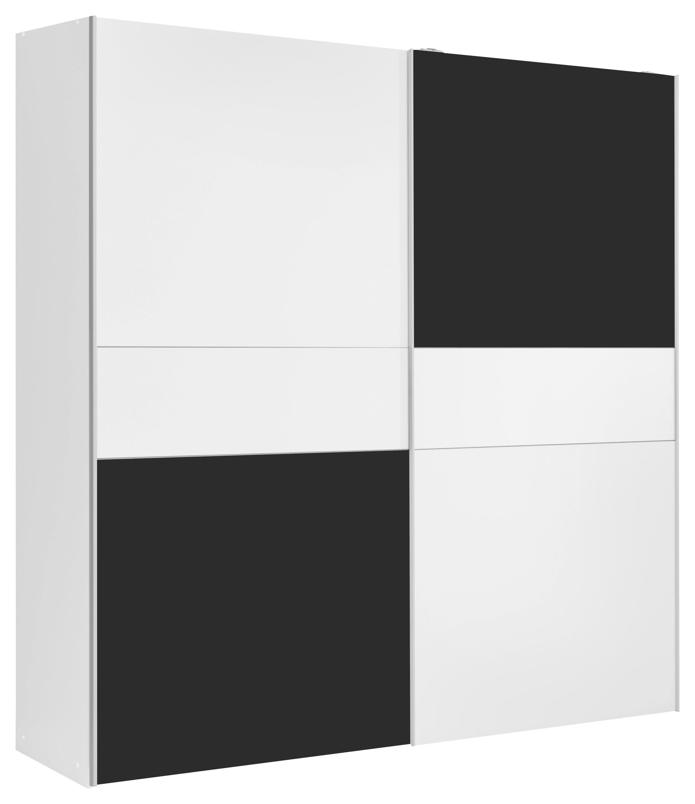Schiebetürenschrank in Schwarz/Weiß - weiss/Schwarz, Konventionell, Holzwerkstoff/Kunststoff (170/191/61cm) - Modern Living